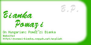 bianka pomazi business card